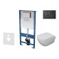 kielle Genesis - Set de bâti-support, cuvette, abattant softclose et plaque de déclenchement Gemini II, noir mat / chrome kielle Genesis - Set de bâti-support, cuvette, abattant softclose et plaque de déclenchement Gemini II, noir mat / chrome