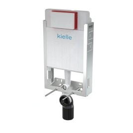 kielle Genesis - Set de bâti-support, cuvette, abattant softclose et plaque de déclenchement Gemini II, noir mat / chrome