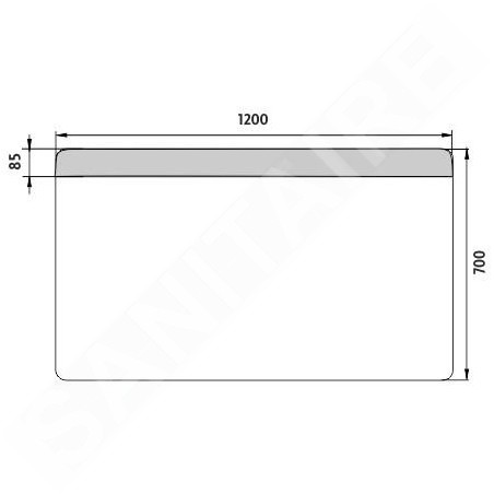 Nimco Miroirs - Miroir avec éclairage LED, 1200x700 mm, aluminium ZP 23006