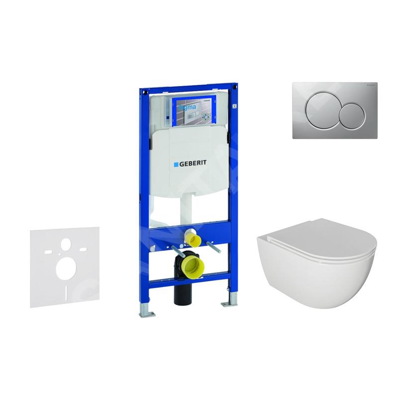 Geberit Duofix - Set de bâti-support, cuvette Oudee et abattant softclose, plaque de déclenchement Sigma01, chrome mat laqué Geberit Duofix - Set de bâti-support, cuvette Oudee et abattant softclose, plaque de déclenchement Sigma01, chrome mat laqué