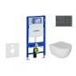 Geberit Duofix - Set de bâti-support, cuvette Oudee et abattant softclose, plaque de déclenchement Sigma30, noir mat/noir