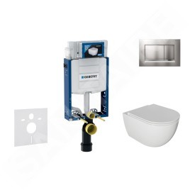 Geberit Kombifix - Set de bâti-support, cuvette Oudee et abattant softclose, plaque de déclenchement Sigma30, chrome mat
