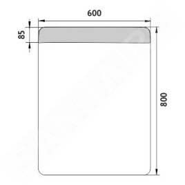 Nimco Miroirs - Miroir avec éclairage LED, 600x800 mm, aluminium ZP 23002