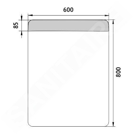 Nimco Miroirs - Miroir avec éclairage LED, 600x800 mm, aluminium ZP 23002