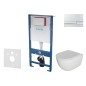 kielle Genesis - Set de bâti-support, cuvette Oudee avec abattant softclose et plaque de déclenchement Gemini I, chrome