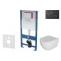 kielle Genesis - Set de bâti-support, cuvette Oudee avec abattant softclose et plaque de déclenchement Gemini II, noir mat /