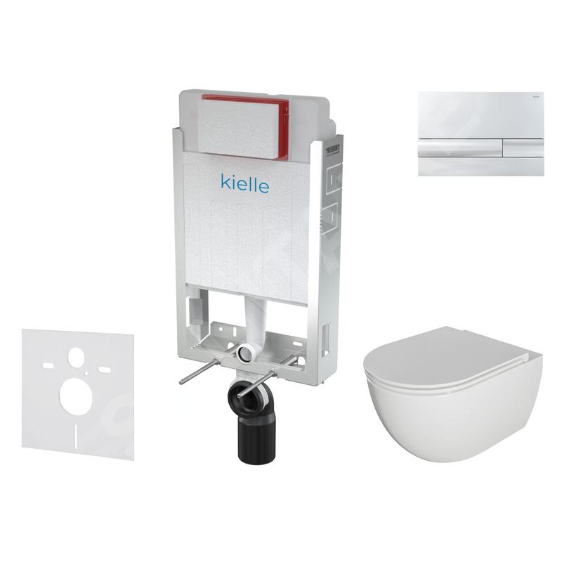 kielle Genesis - Set de bâti-support, cuvette Oudee avec abattant softclose et plaque de déclenchement Gemini I, chrome kielle Genesis - Set de bâti-support, cuvette Oudee avec abattant softclose et plaque de déclenchement Gemini I, chrome
