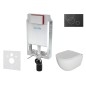 kielle Genesis - Set de bâti-support, cuvette Oudee avec abattant softclose et plaque de déclenchement Gemini II, noir mat / kielle Genesis - Set de bâti-support, cuvette Oudee avec abattant softclose et plaque de déclenchement Gemini II, noir mat /