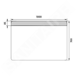 Nimco Miroirs - Miroir avec éclairage LED, 1000x700 mm, aluminium ZP 23004