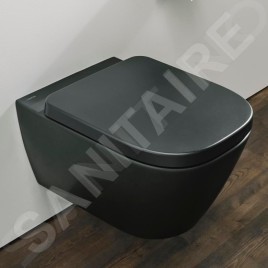 Laufen Meda - WC suspendu, Rimless, noir mat H8201107160001