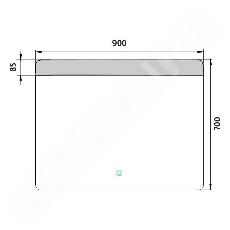 Nimco Miroirs - Miroir avec éclairage LED, 900x700 mm, capteur tactile, aluminium ZP 23019V