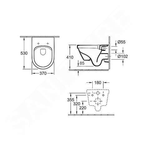 Villeroy & Boch Architectura - WC suspendu avec abattant SoftClosing, DirectFlush, blanc alpin 5684HR01