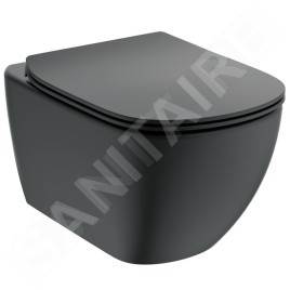Ideal Standard Tesi - WC suspendu avec abattant softclose, Aquablade, noir T3546V3