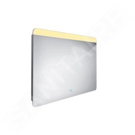 Nimco Miroirs - Miroir avec éclairage LED, 900x700 mm, capteur tactile, aluminium ZP 23019V