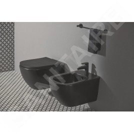 Ideal Standard Tesi - WC suspendu avec abattant softclose, Aquablade, noir T3546V3