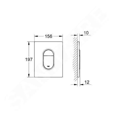 Grohe Arena Cosmo - Plaque de déclenchement, chrome mat 38844P00