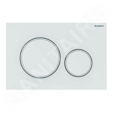 Geberit Sigma20 - Plaque de déclenchement 2 touches, blanc / blanc mat 115.882.11.1