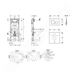 Geberit Duofix - Set de bâti-support, cuvette Gaia et abattant softclose, plaque de déclenchement Sigma20, blanc/chrome