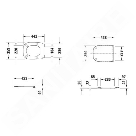 Duravit D-Code - Abattant WC, SoftClose, blanc 0067390000