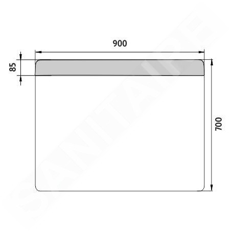 Nimco Miroirs - Miroir avec éclairage LED, 900x700 mm, aluminium ZP 23019