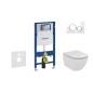 Geberit Duofix - Bâti-support pour WC suspendu avec plaque de déclenchement Sigma20, blanc/chrome poli + Ideal Standard Tesi -