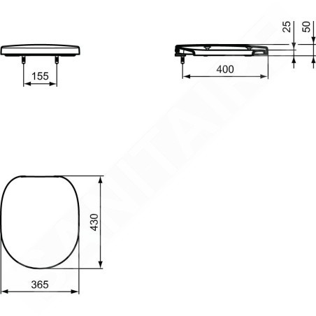 Ideal Standard Connect - Abattant de toilette, blanc E712801