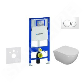 Geberit Duofix - Set de bâti-support, cuvette Oudee et abattant softclose, plaque de déclenchement Sigma20, blanc/chrome