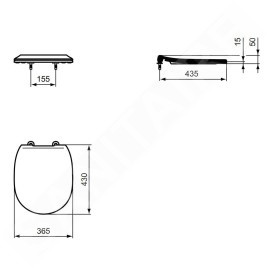 Ideal Standard Connect - Abattant de toilette plat, blanc E772301