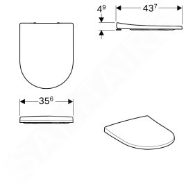 Geberit Acanto - Abattant WC, duroplast, SoftClose, blanc 500.660.01.2