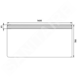 Nimco Miroirs - Miroir avec éclairage LED, 1400x700 mm, aluminium ZP 23008
