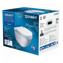 Duravit Starck 3 - WC suspendu, abattant SoftClose, Rimless, blanc alpin 45270900A1