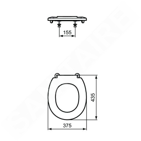 Ideal Standard Eurovit - Abattant WC sans couvercle, blanc S406601