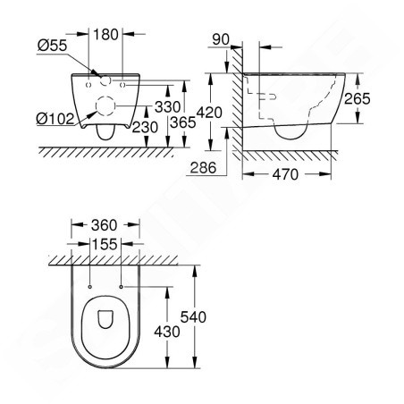 Grohe Essence - WC suspendu sans bride, PureGuard, blanc alpin 3957100H