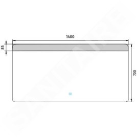 Nimco Miroirs - Miroir avec éclairage LED, 1400x700 mm, capteur tactile, aluminium ZP 23008V