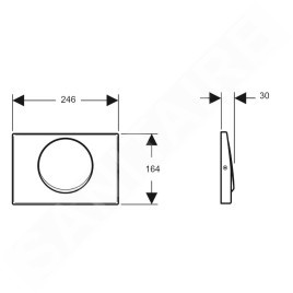 Geberit Delta10 - Plaque de déclenchement, inox 115.108.00.1