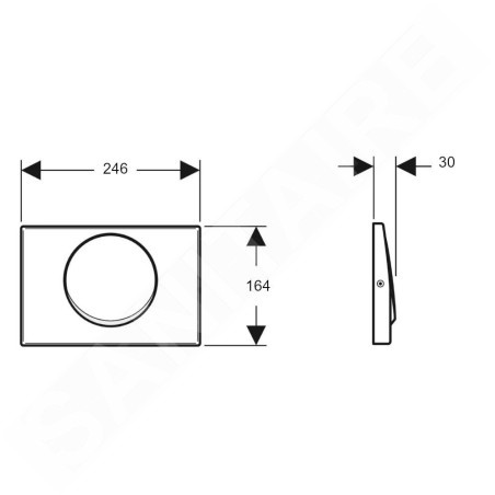 Geberit Delta10 - Plaque de déclenchement, inox 115.108.00.1