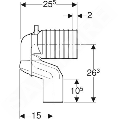 Geberit Accessoires - Kit de coude de raccordement en P pour WC suspendu 131.081.11.1