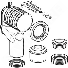 Geberit Accessoires - Kit de coude de raccordement en P pour WC suspendu 131.081.11.1