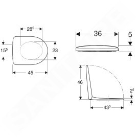 Geberit Selnova - abattant de WC, duroplast, Softclose, blanc 500.335.01.1