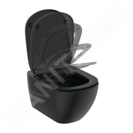 Ideal Standard Tesi - WC suspendu avec abattant softclose, RimLS+, noir soyeux T5361V3