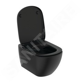 Ideal Standard Tesi - WC suspendu avec abattant softclose, RimLS+, noir soyeux T5361V3