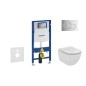 Geberit Duofix - Bâti-support pour WC suspendu avec plaque de déclenchement Sigma01, chrome poli + Ideal Standard Tesi - Geberit Duofix - Bâti-support pour WC suspendu avec plaque de déclenchement Sigma01, chrome poli + Ideal Standard Tesi -
