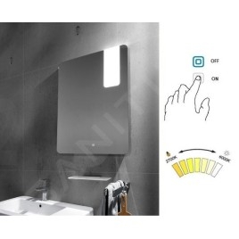 Nimco Miroirs - Miroir avec éclairage LED, 600x800 mm, capteur tactile, aluminium ZP 25002V