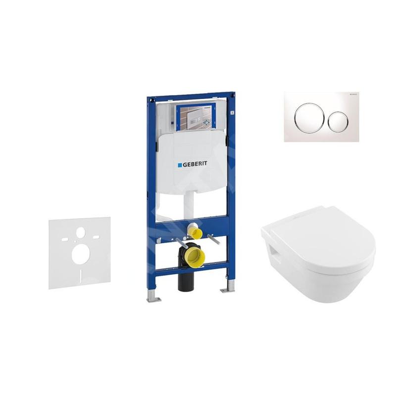 Geberit Duofix - Bâti-support pour WC suspendu avec plaque de déclenchement Sigma 20, blanc/chrome brillant+ Villeroy Boch – Geberit Duofix - Bâti-support pour WC suspendu avec plaque de déclenchement Sigma 20, blanc/chrome brillant+ Villeroy Boch –