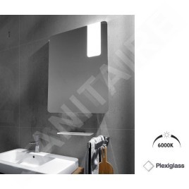 Nimco Miroirs - Miroir avec éclairage LED, 600x800 mm, aluminium ZP 25002