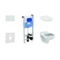 Ideal Standard ProSys - Set d'installation pré-murale, cuvette Alpha avec abattant, plaque de déclenchement Oleas M2, blanc Ideal Standard ProSys - Set d'installation pré-murale, cuvette Alpha avec abattant, plaque de déclenchement Oleas M2, blanc