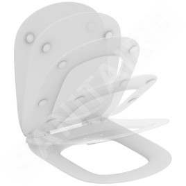 Geberit Duofix - Bâti-support pour WC suspendu avec plaque de déclenchement Sigma20, blanc/chrome poli + Ideal Standard Tesi -