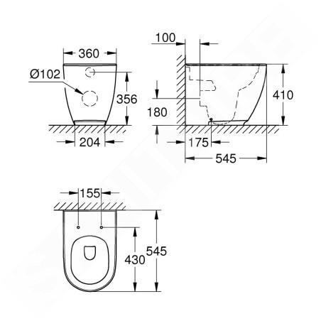 Grohe Essence - WC à poser, sans bride, PureGuard, blanc alpin 3957300H