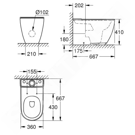 Grohe Essence - Cuvette WC à poser, sans bride, PureGuard, blanc alpin 3957200H