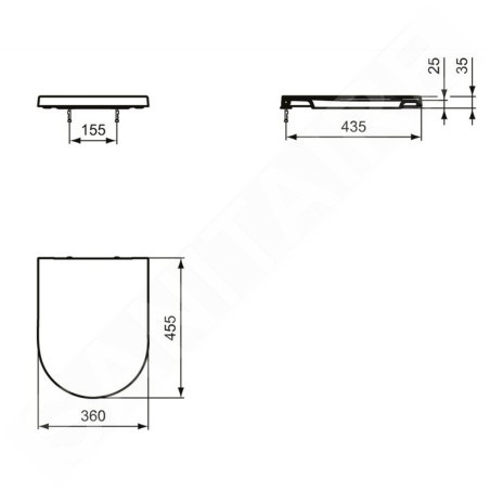 Ideal Standard Blend - Abattant WC, softclose, blanc T376001
